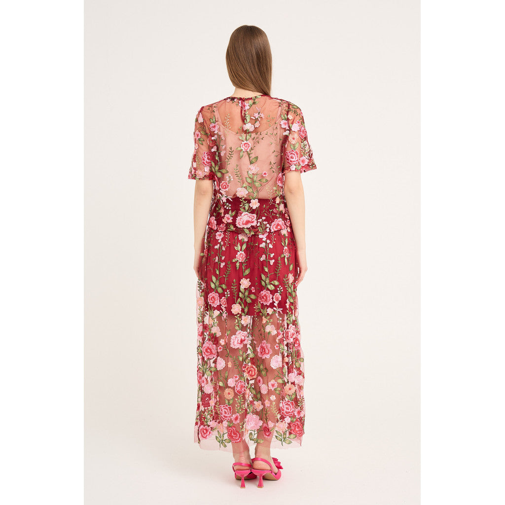 Fuschia Skirt Bordeaux/Rose