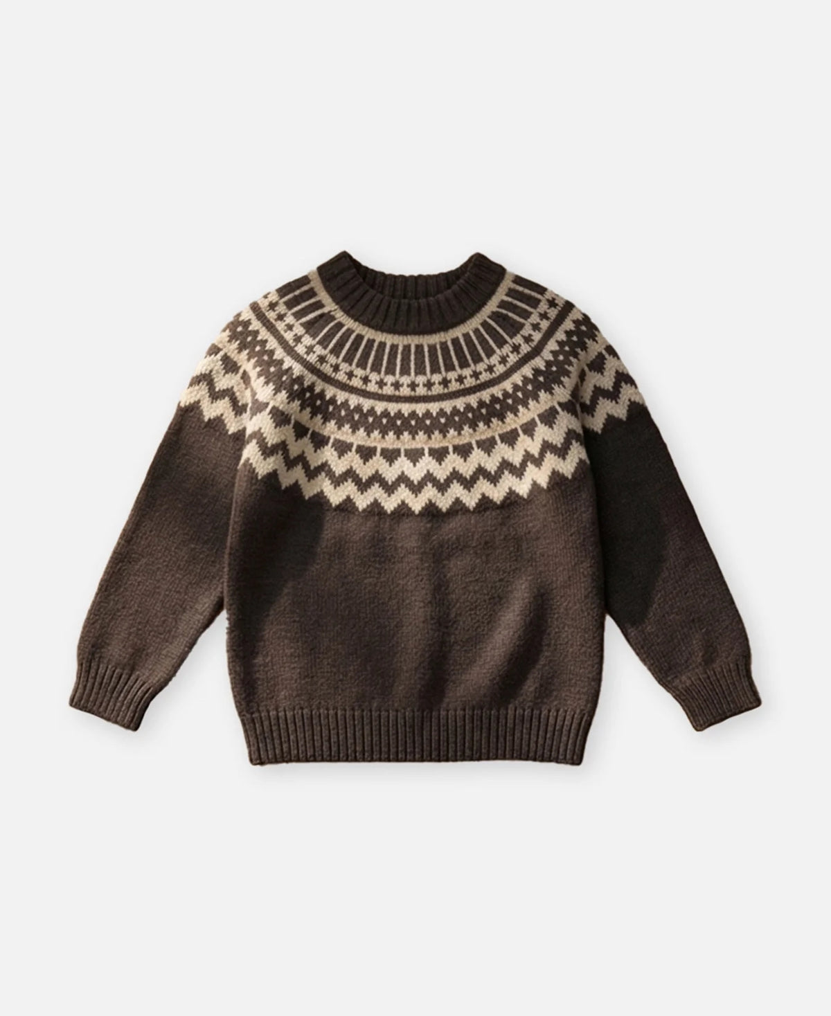 Janie Cashmere Nordic Pullover Coffee Bean/Sandshell
