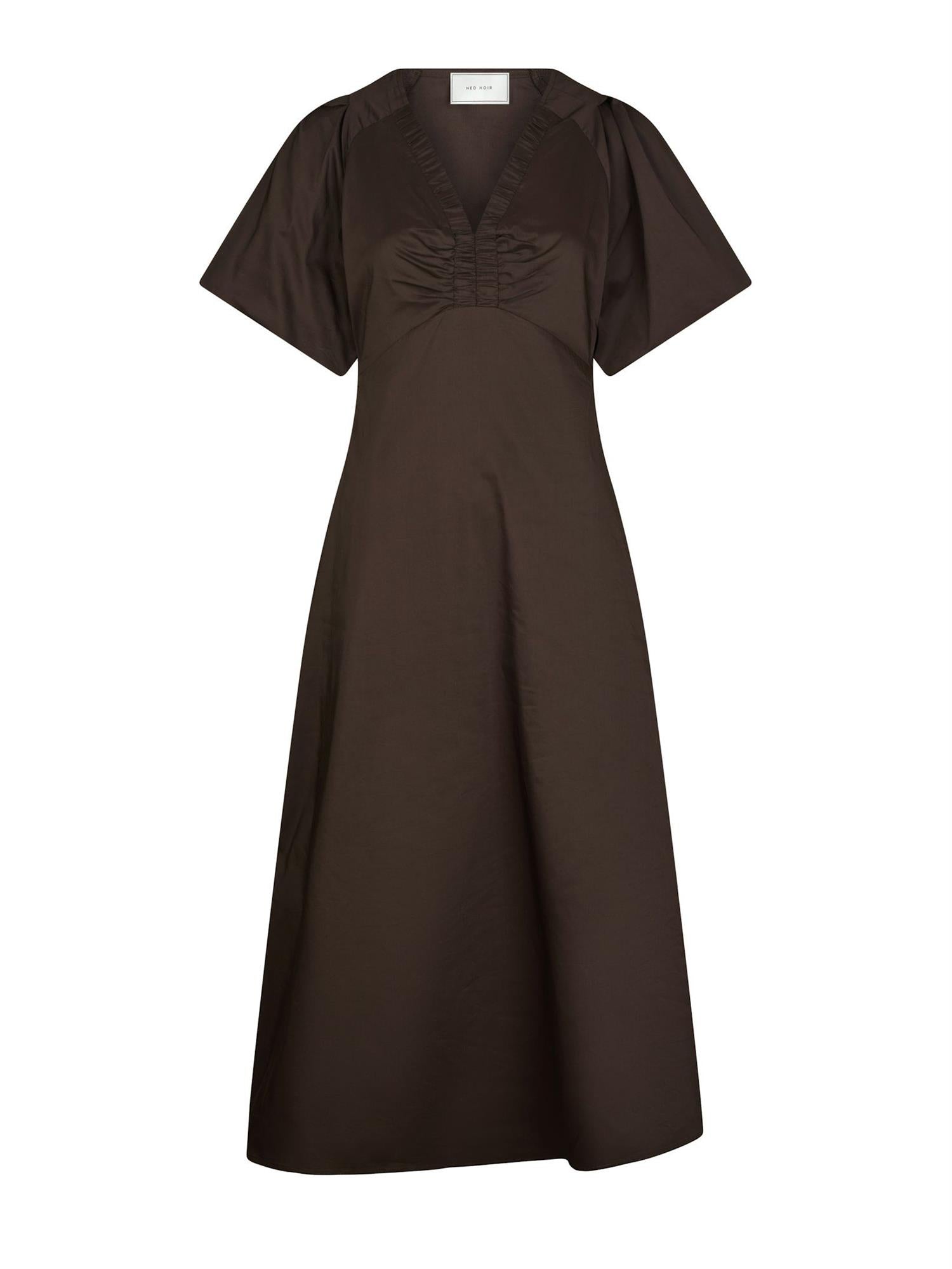 Illana Poplin Dress Chocolate Brown
