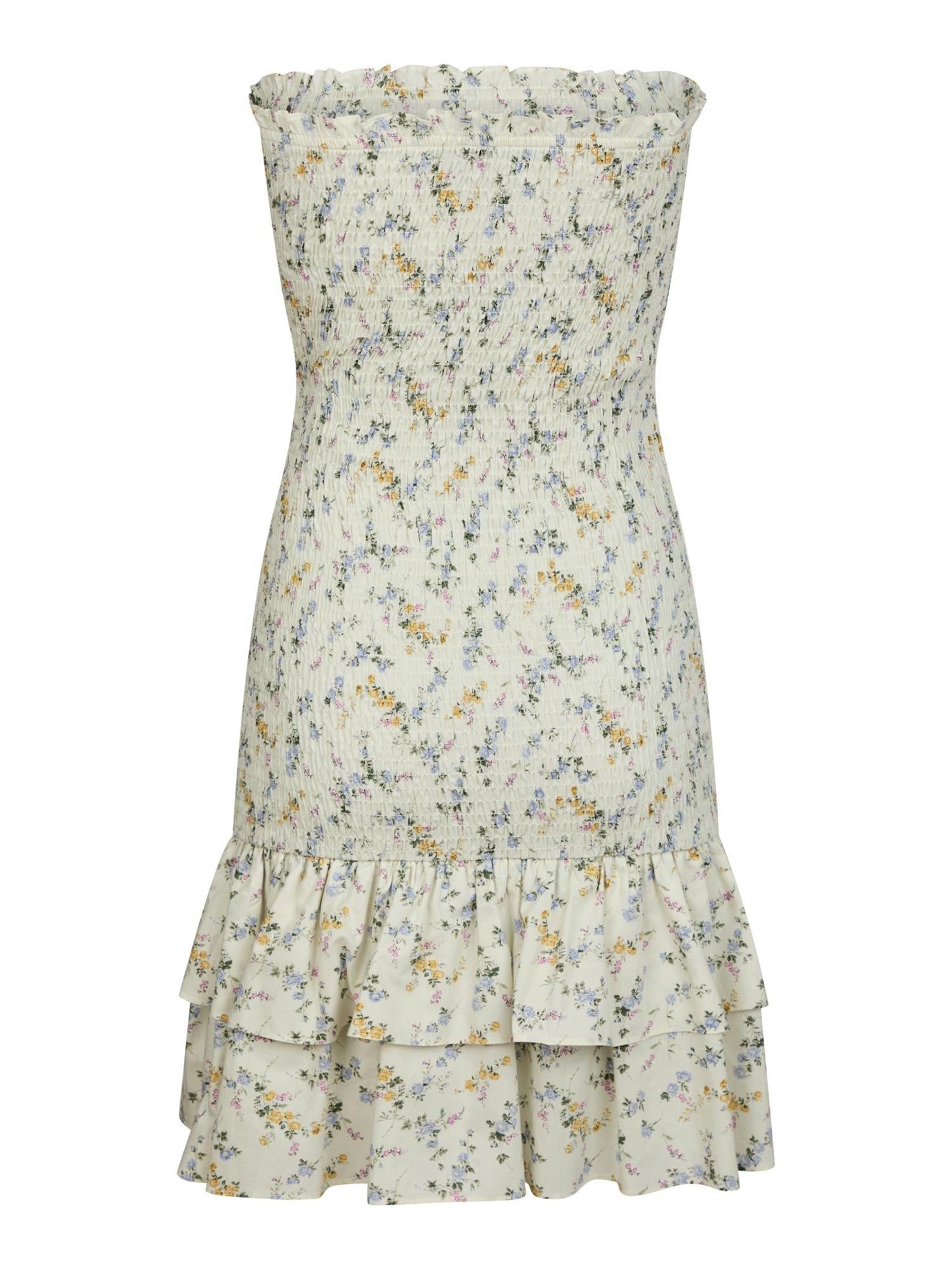 Mikka Smock Print Dress Creme