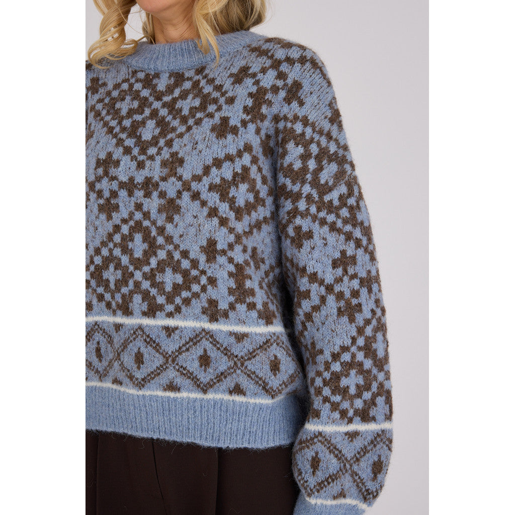 Luxana Knit Pullover Brown/Blue