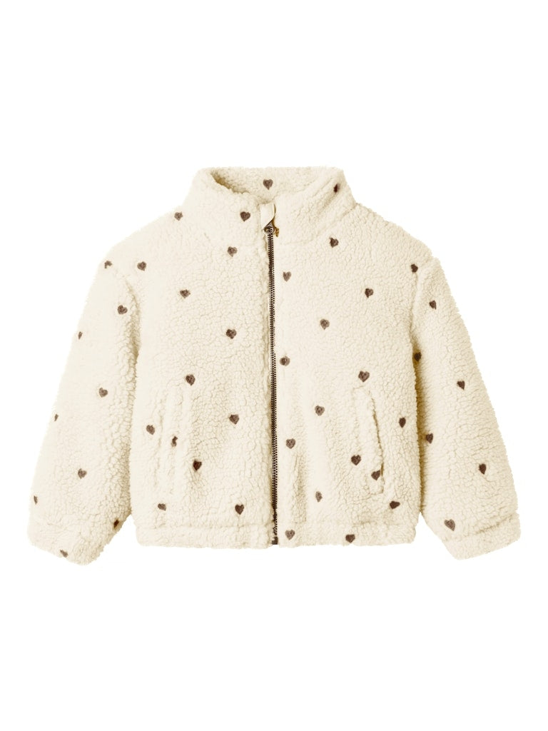 Nalo Sherpa Loose Jacket Turtledove Hearts