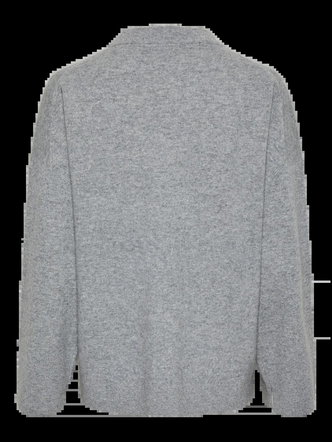 YASEMILIE ONeck Knit Pullover Light Grey Melange