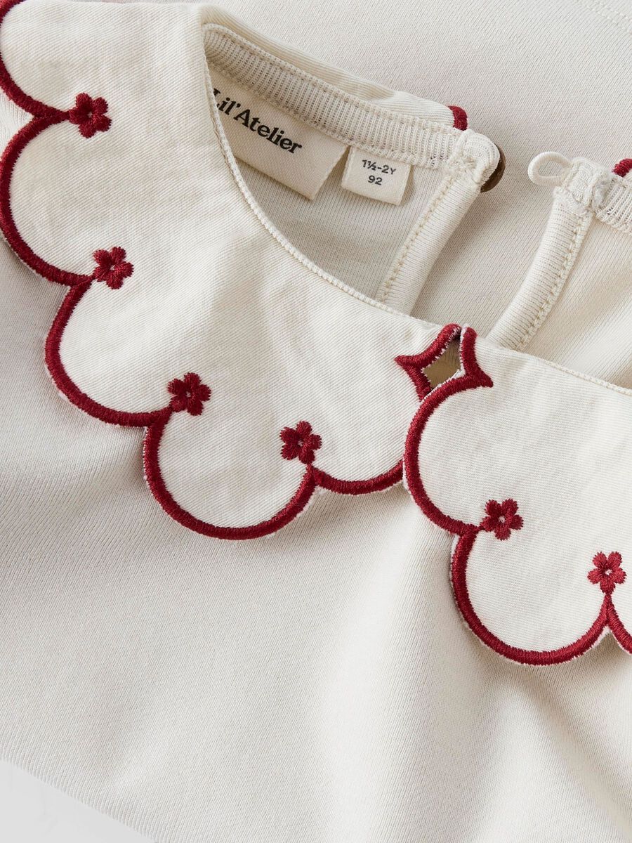 Fundo Ls Slim Top Turtledove Red Dahlia