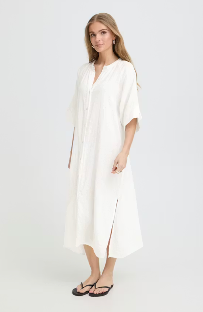 Foxa 2/4 Midi Dress Cloud Dancer