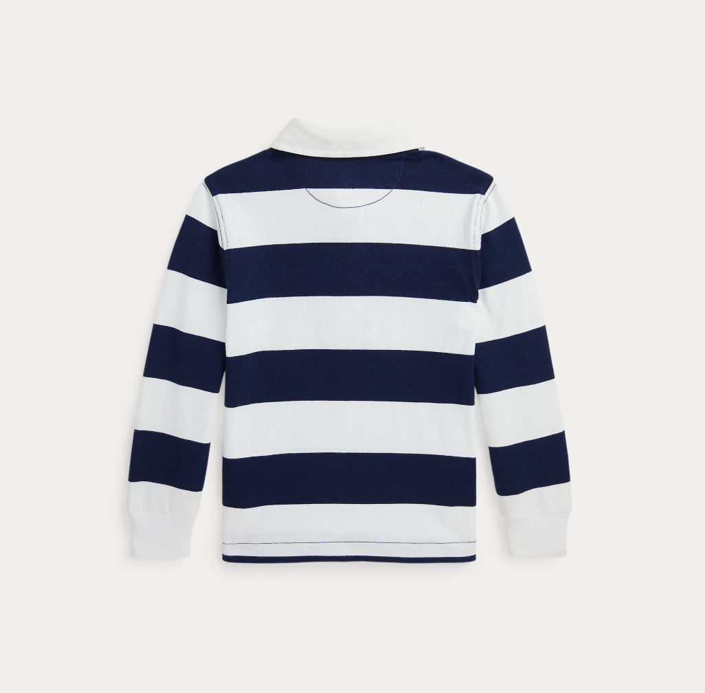 Rugby Langermet Skjorte White/Cruise Navy