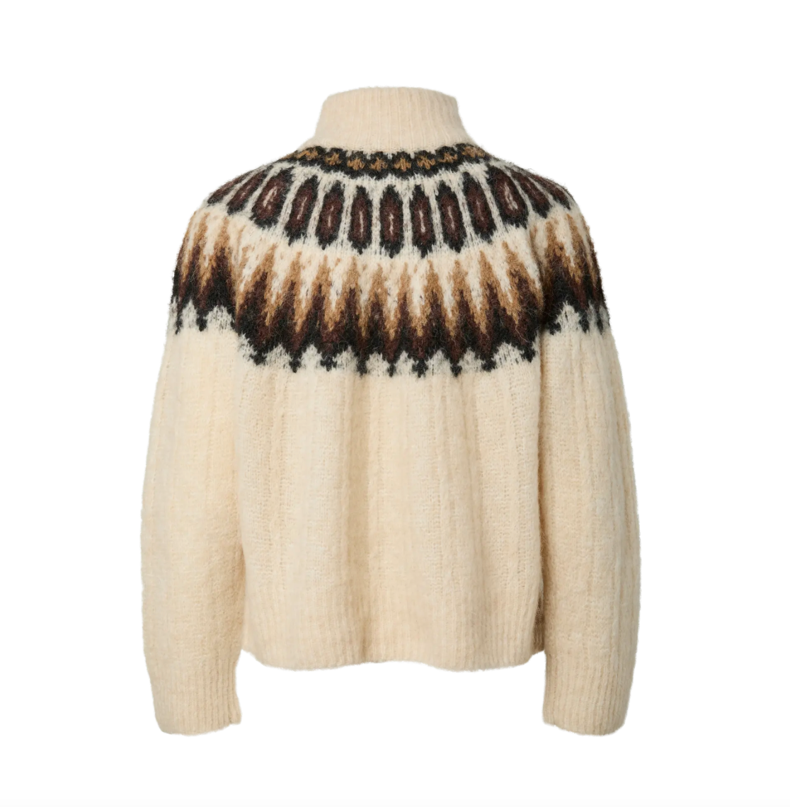 YASDOMINA Wool Blend Knit Pullover Wood