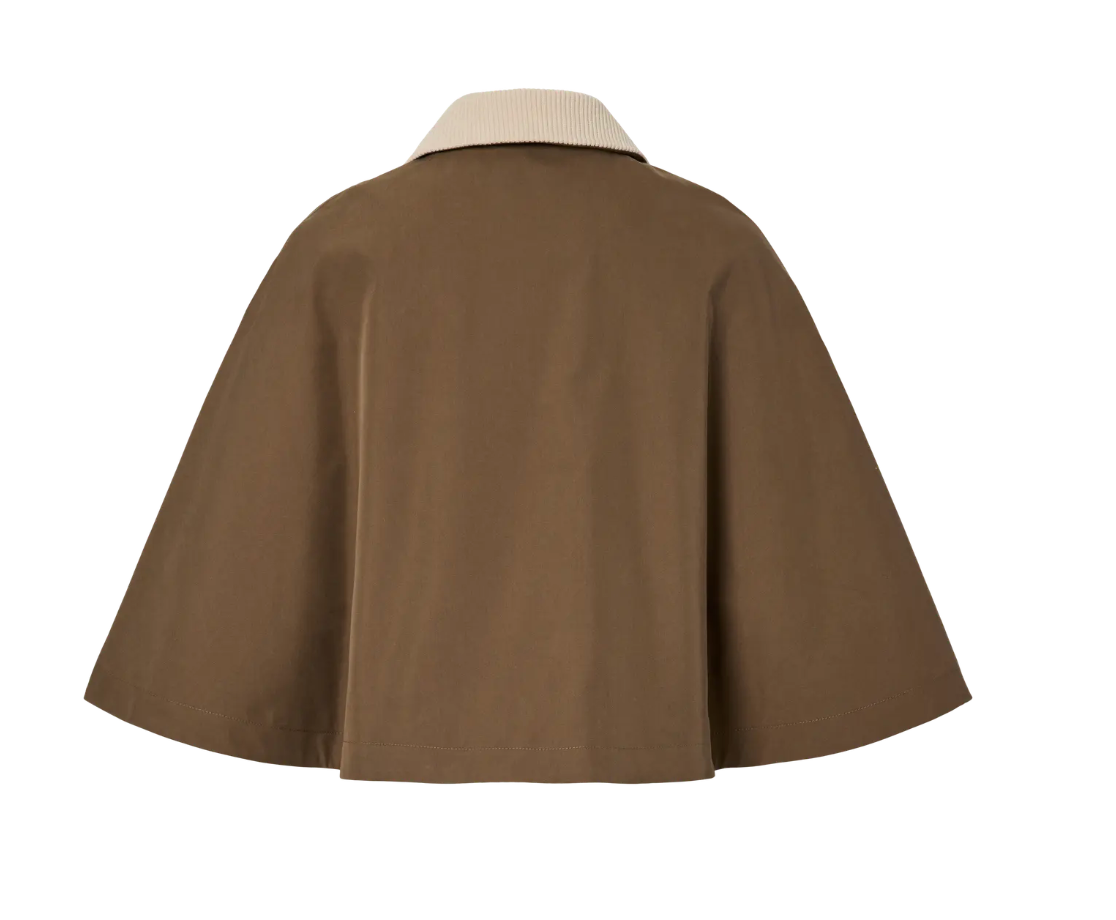 YASMALOMA Short Trench Cape Shitake/ Oatmeal ri