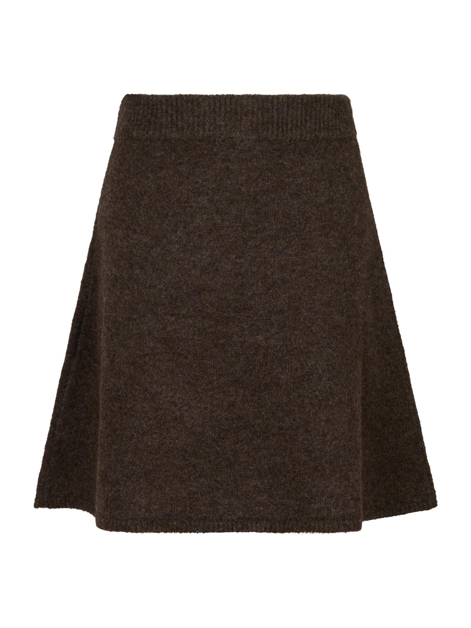 Gisa Knit Skirt Dark Brown