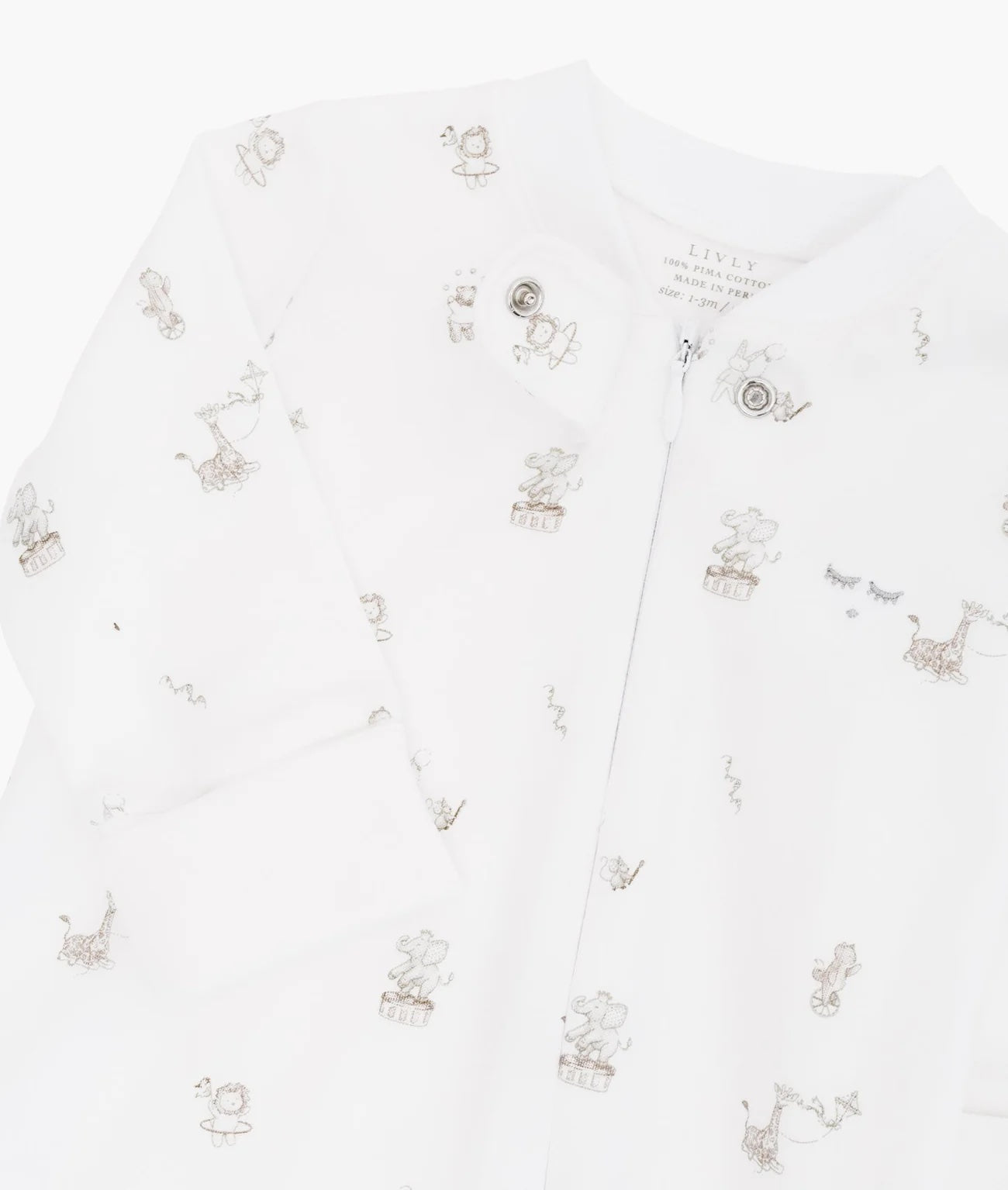 Celebration Parade Zipper Footie White