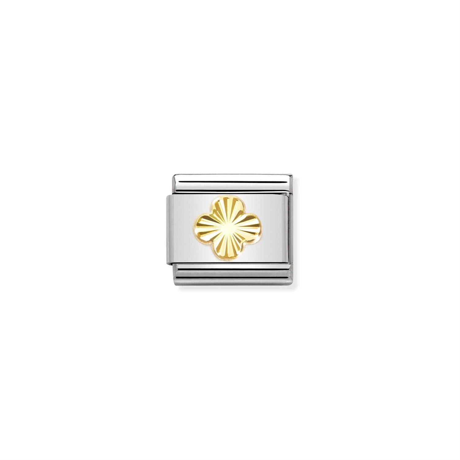 Diamond Coated Four Leaf Clover Gold