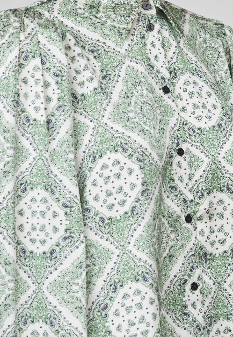 Ella Blouse Green Paisley