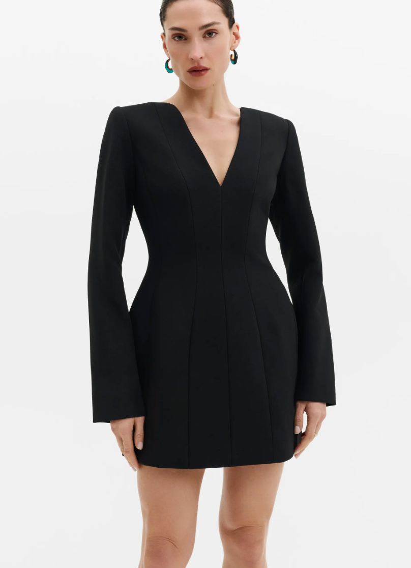 Ninni Cut-Out Shoulder Hourglass Mini Dress Black
