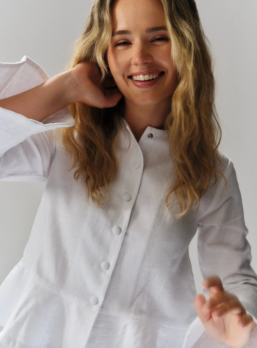 Maren Linen Jacket White