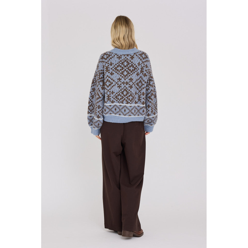 Luxana Knit Pullover Brown/Blue