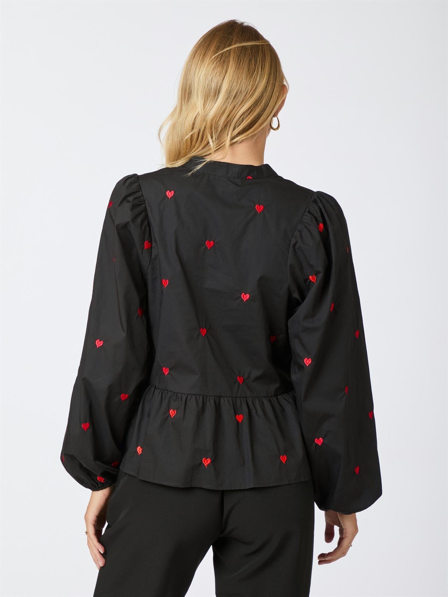 Savoy Hearts Blouse Black