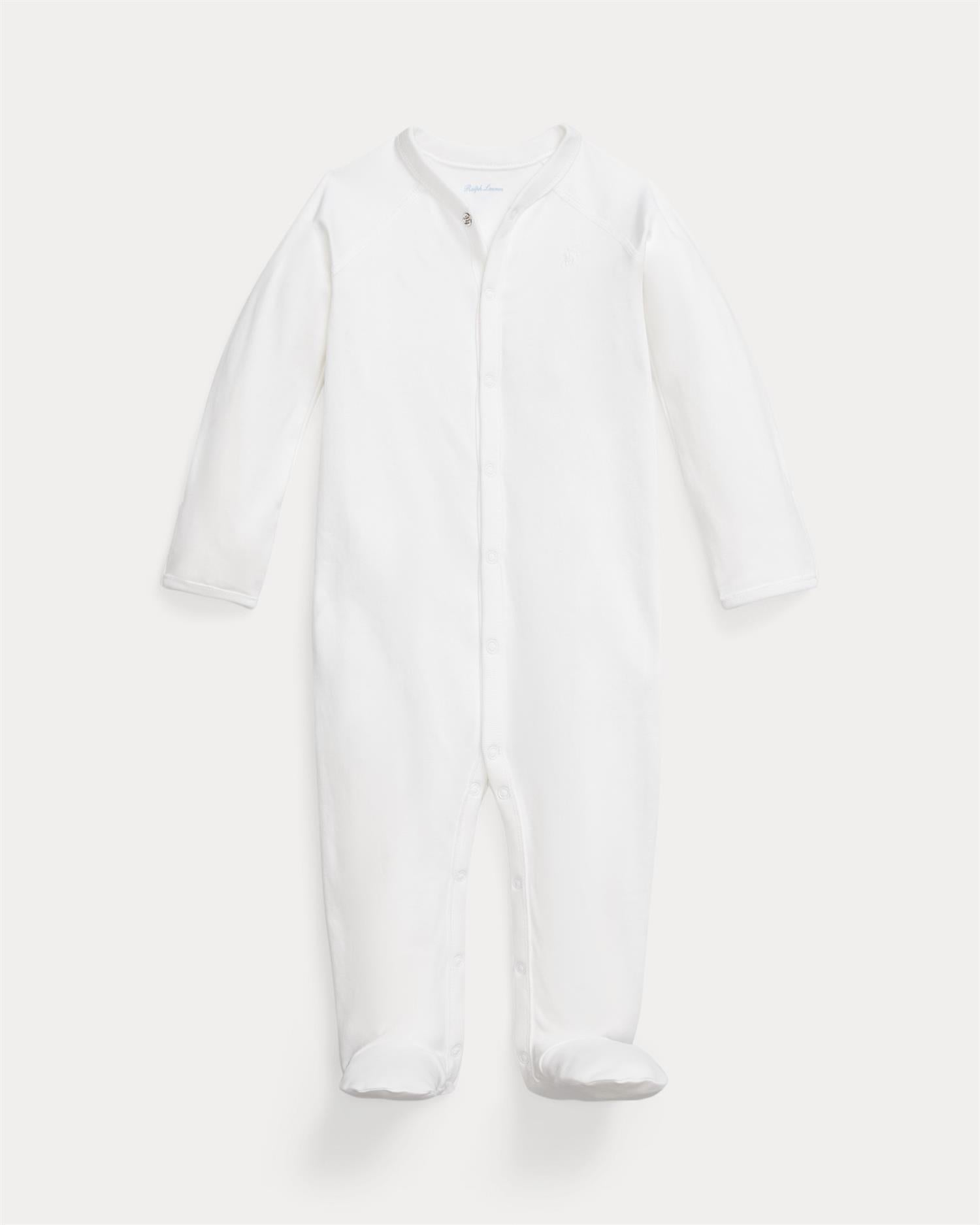 Striped Trim One Pice Coverall White
