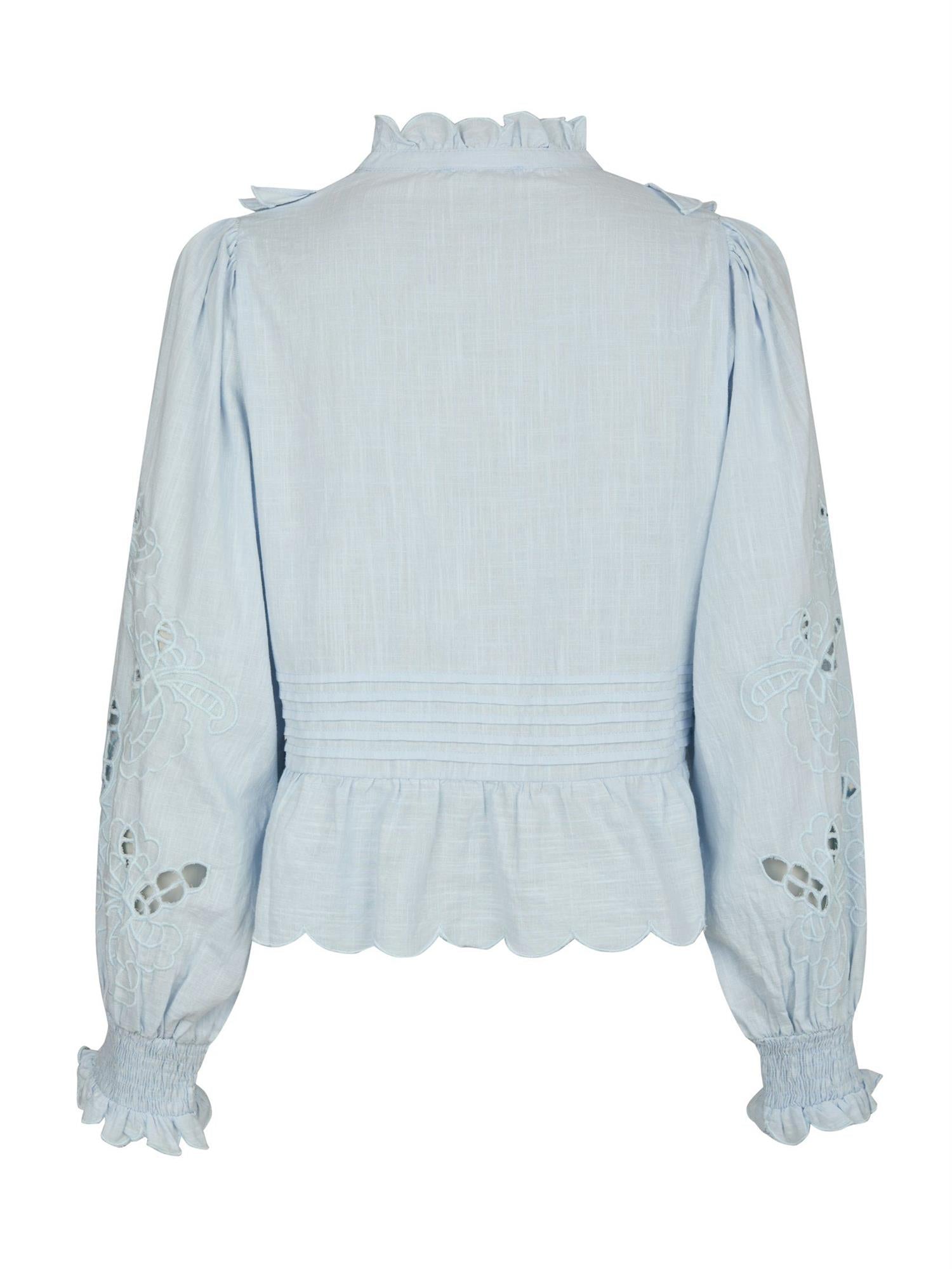 Petrine Embroidery Blouse Light Blue