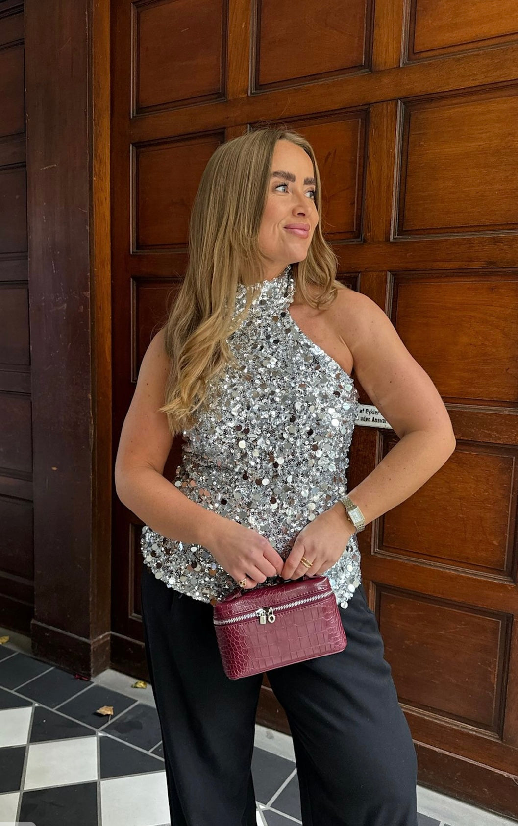 EmilyIC Top Silver Sequin