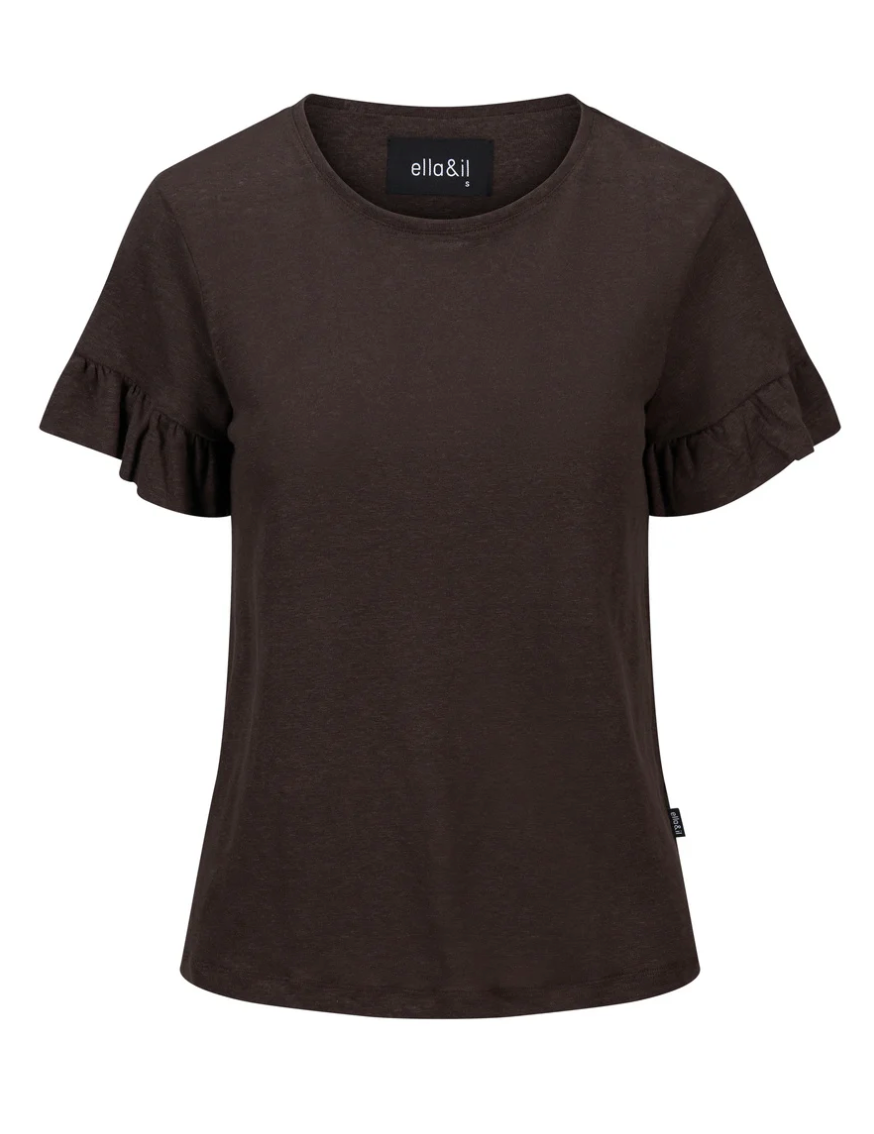 Lara Linen Tee Dark Brown