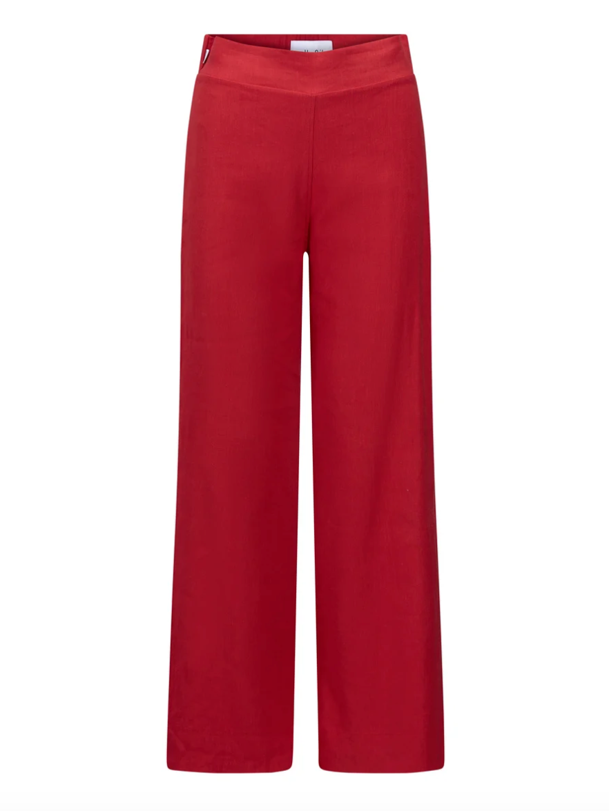 Molly Stretch Linen Pants Red