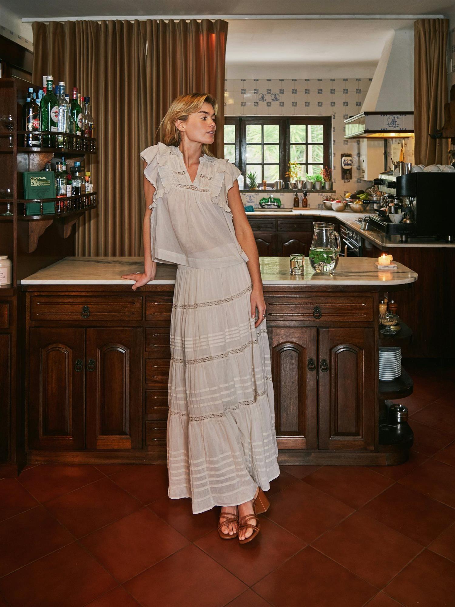 Felicia Voile Skirt Ivory