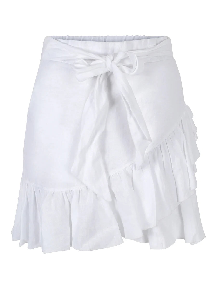 Julli Linen Skirt White