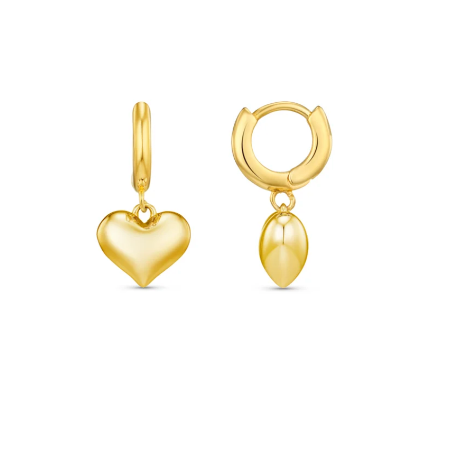Domed Heart Gold Charm