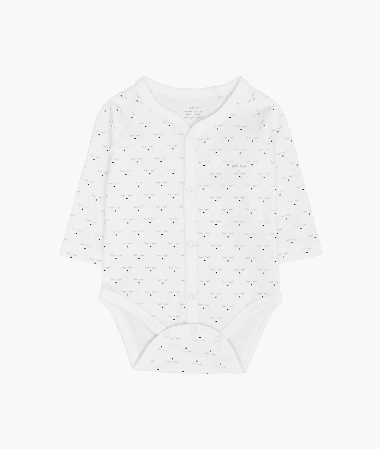 Mini Sleeping Cutie Full Snap Body White