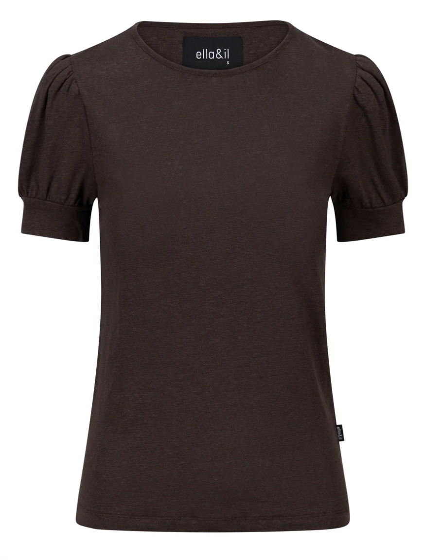 Madeleine Linen Tee Dark Brown