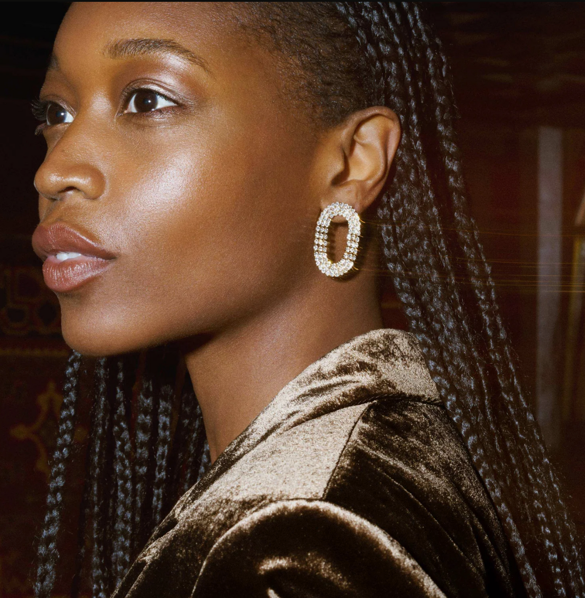 Statement Ocal Cupchain Earrings