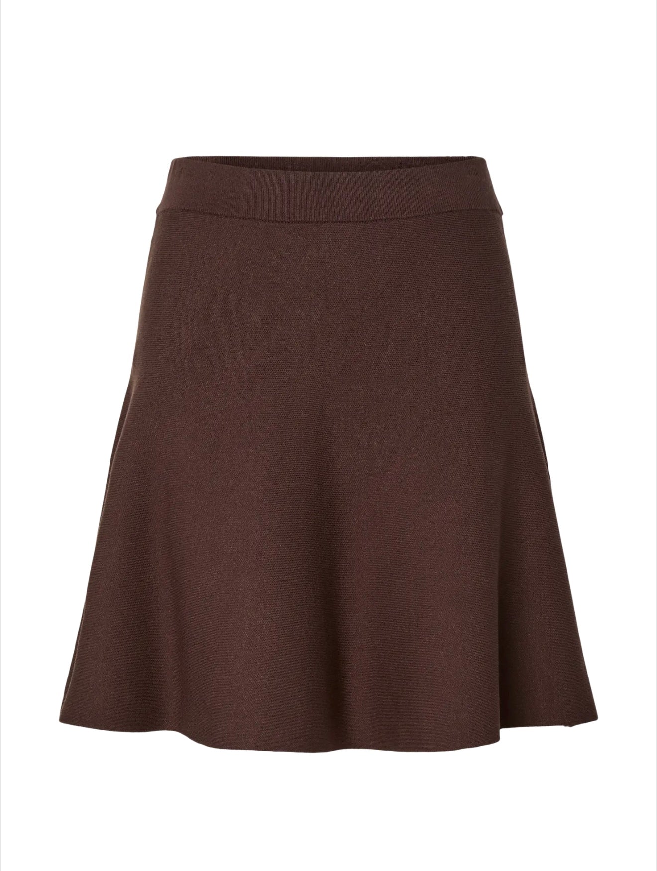 YASFONNY Knit Skirt Chocolate Brown