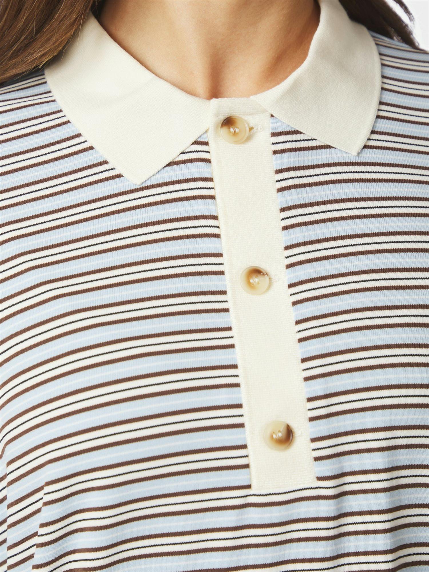 Lirenne Striped Polo Blouse