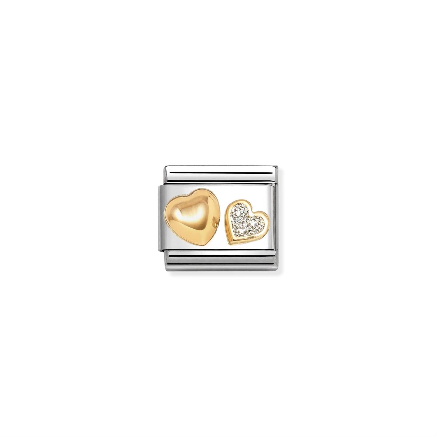 Heart And Rounded  Heart Gold