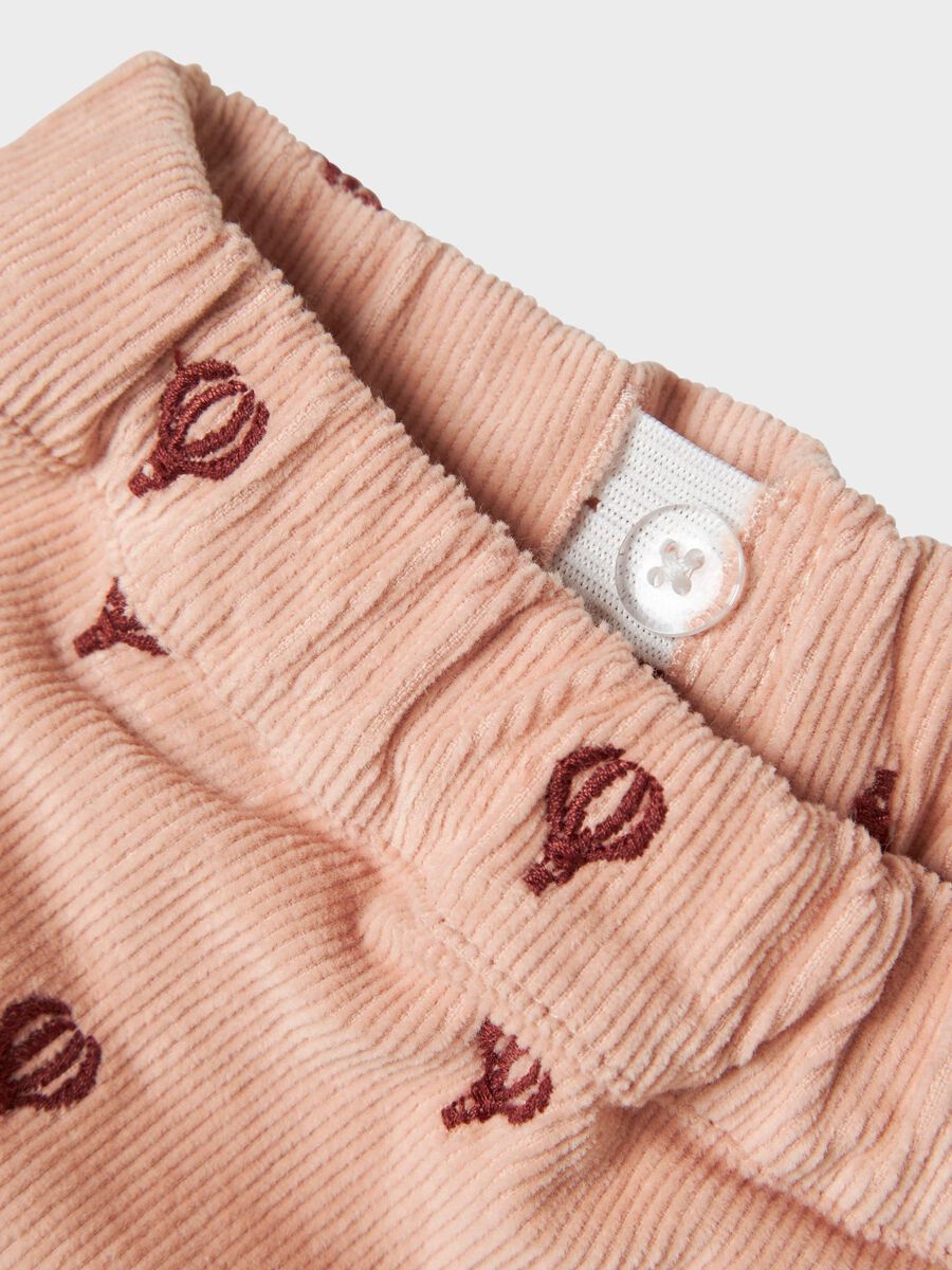 Nelly Cord Straight Bukse Cameo Rose