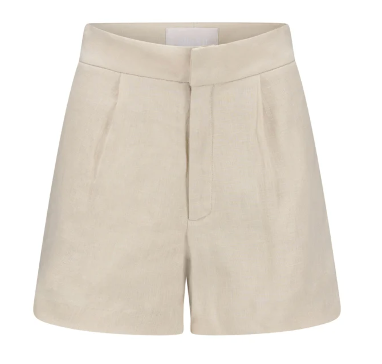 Freya Solid Linen Shorts Beige
