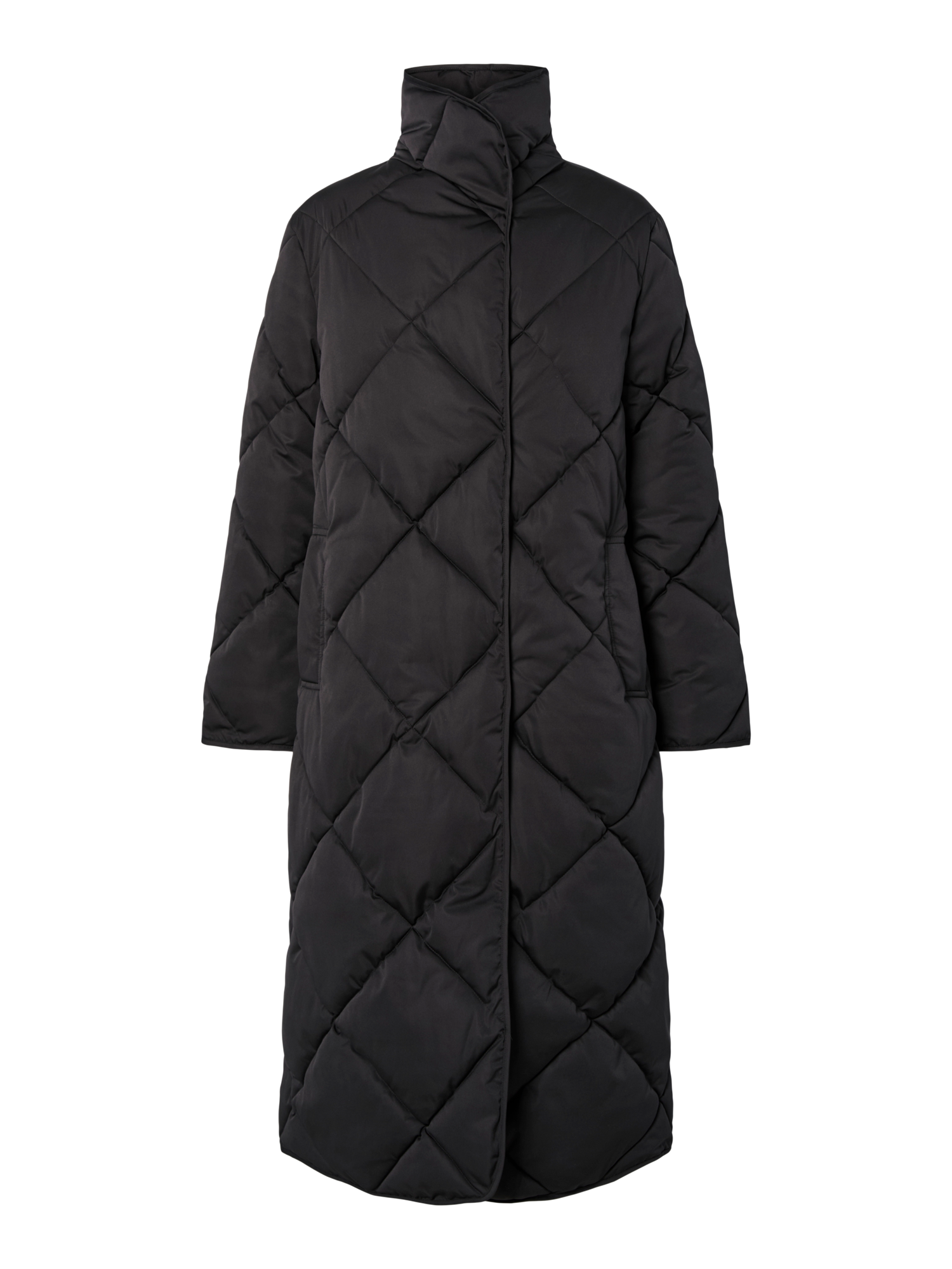 YASSELURA Long Padded Coat Black