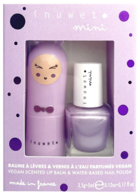 Duo Kids Mauve: Marshmallow Lip Balm + Mauve Blueberry Nail Polish