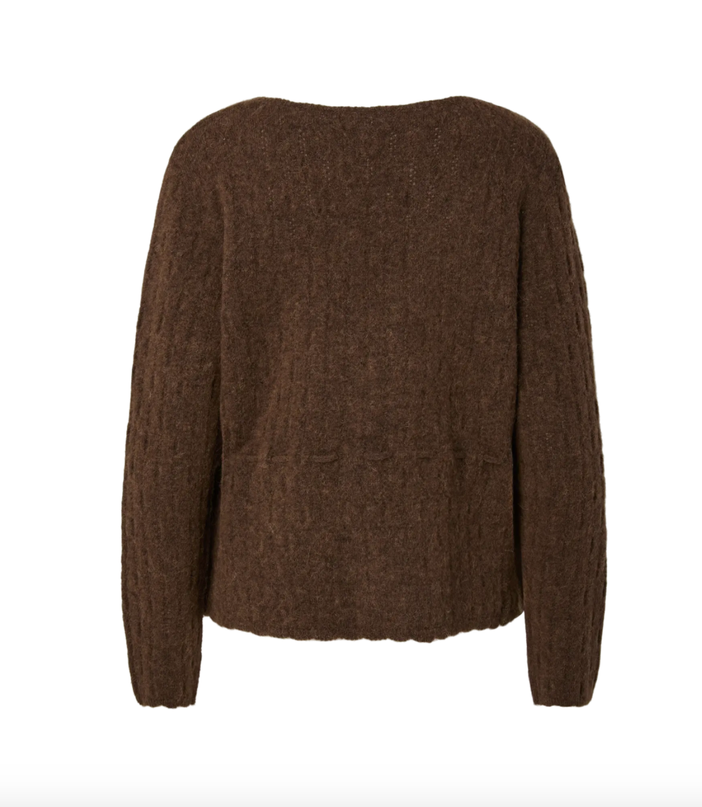 YASMELLIS Alpaca Blend Knit Cardigan Carafe Melange
