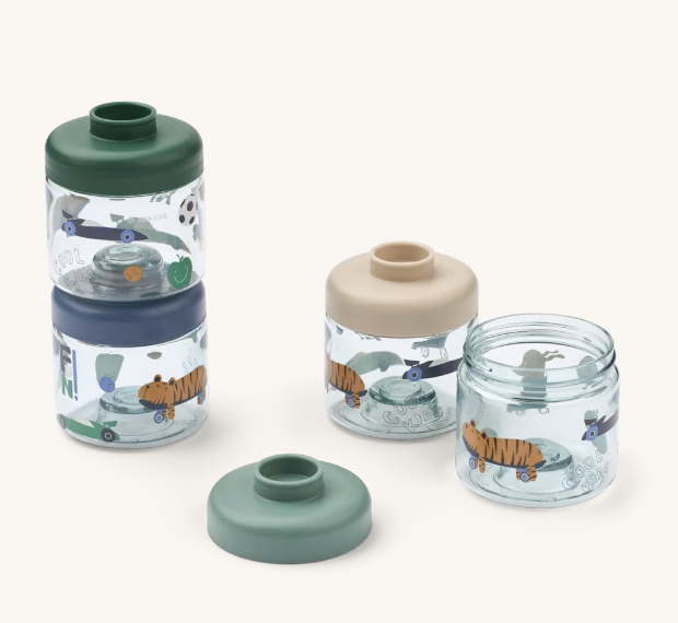 Dominique Baby Food Tritan Boxes 100ML 4-Pack Fun/Beach Blue