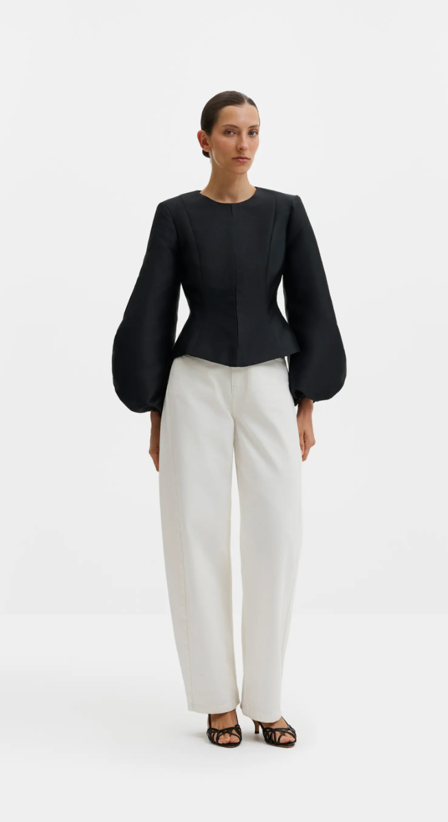 Vendela Balloon Sleeve Blouse Black
