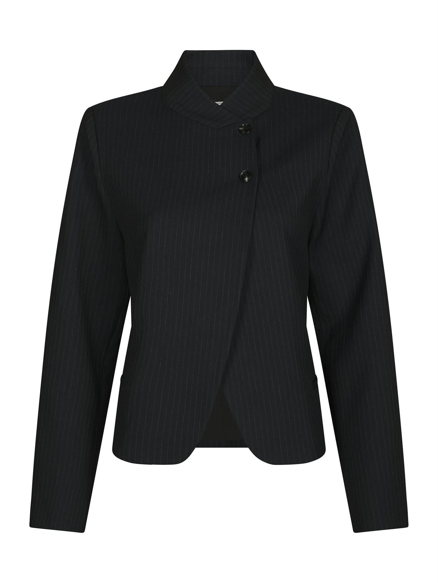 Tiria Slim Spinstripe Blazer Dark Navy