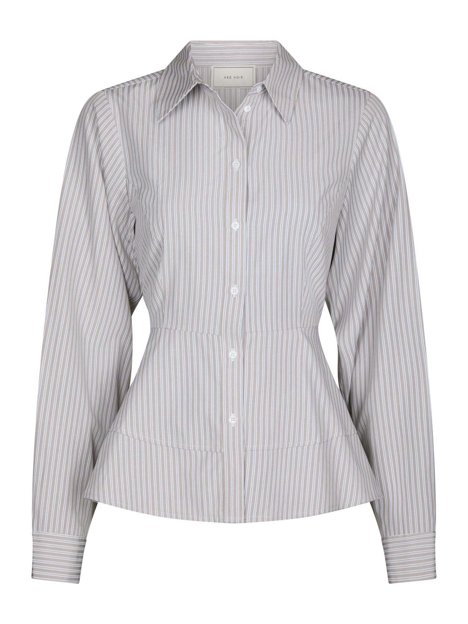 Samira Stripe Shirt Taupe Stripe
