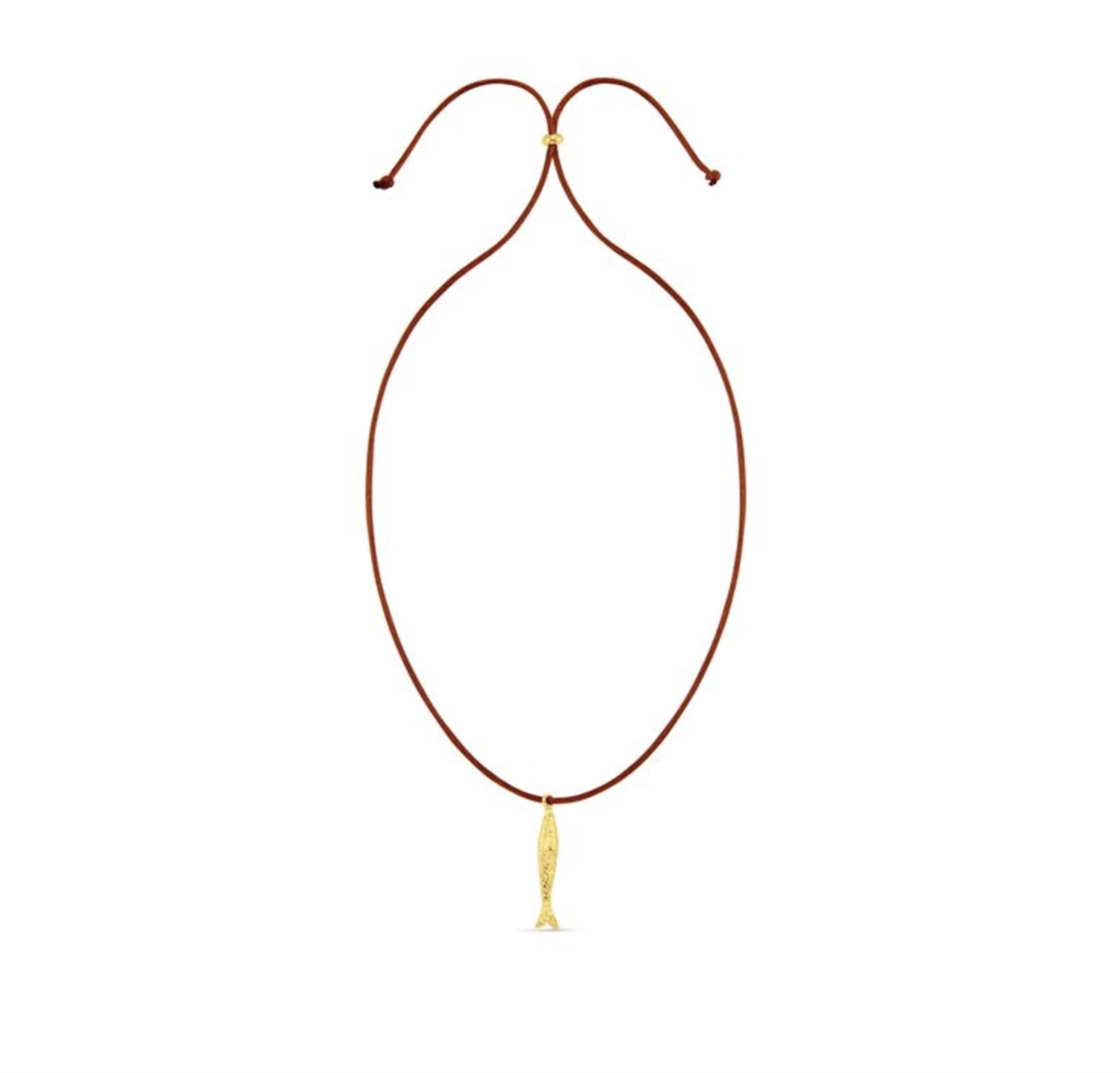 Molten Fish & Cord Adjustable Necklace