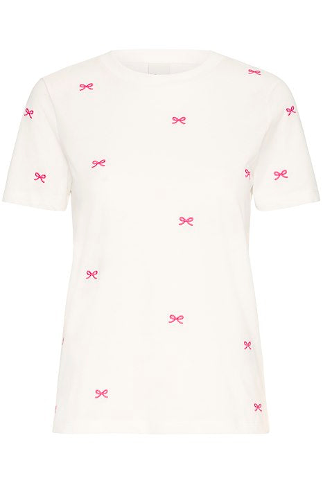 Camino Tshirt Cloud Dancer Pink Yarrow