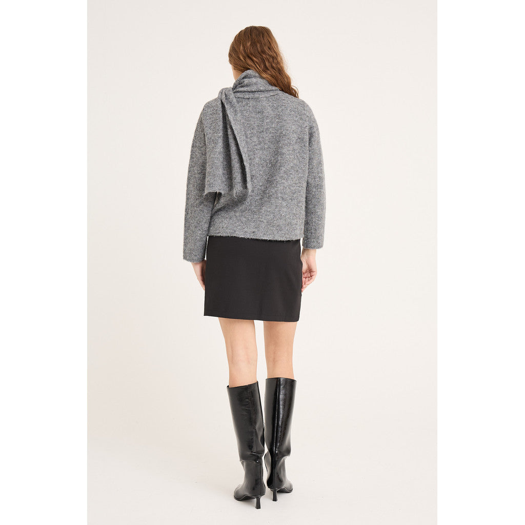 Harper Knit Scarf Cardigan Medium Grey Melange