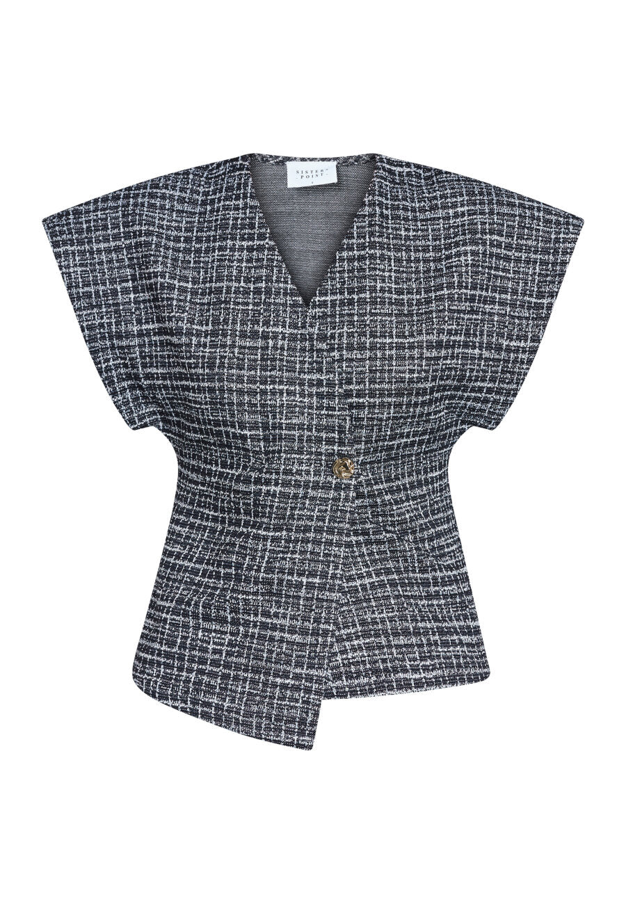 Evela Vest Black Check
