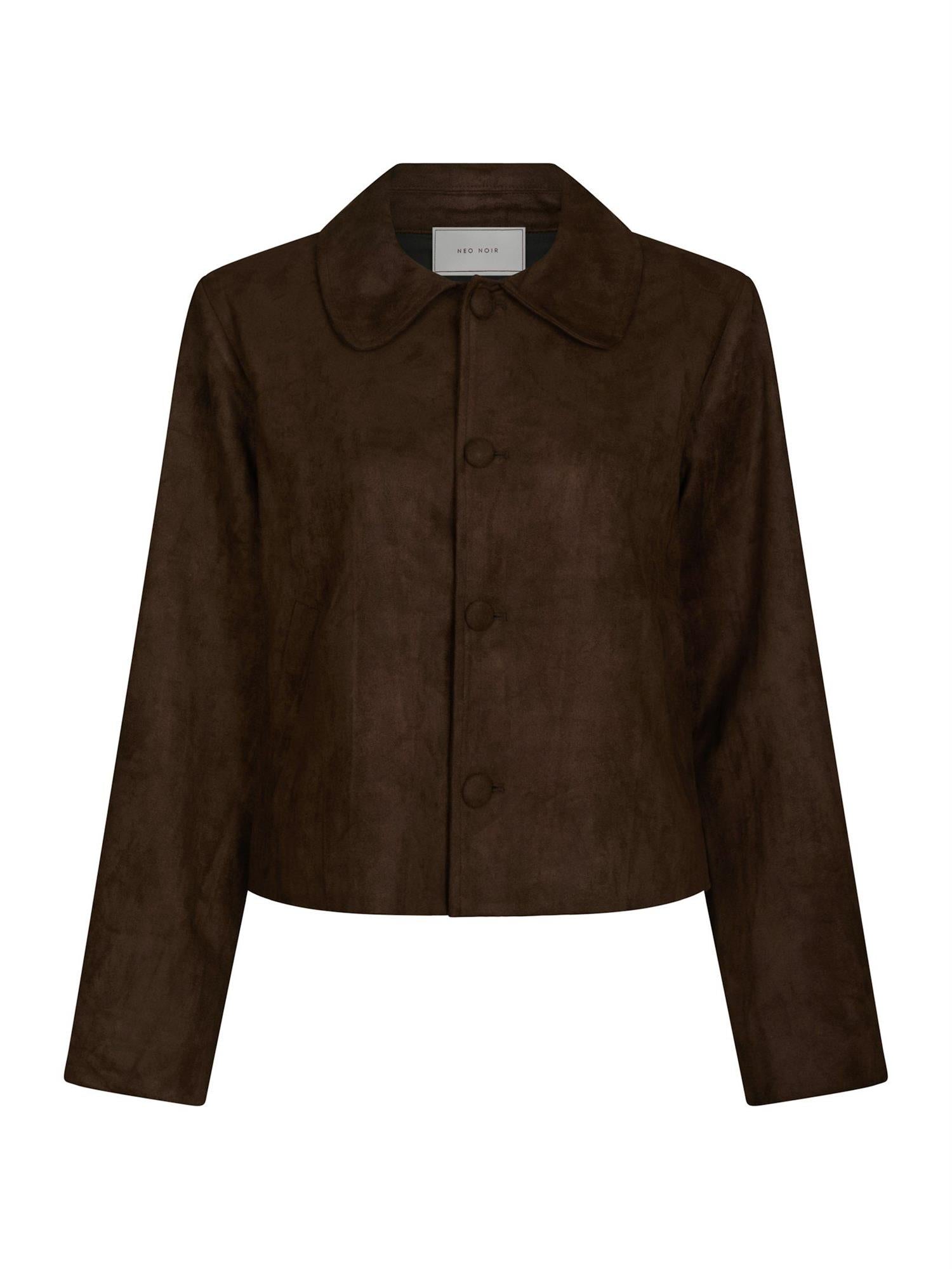 Nilo Faux Suede Jacket Dark Brown