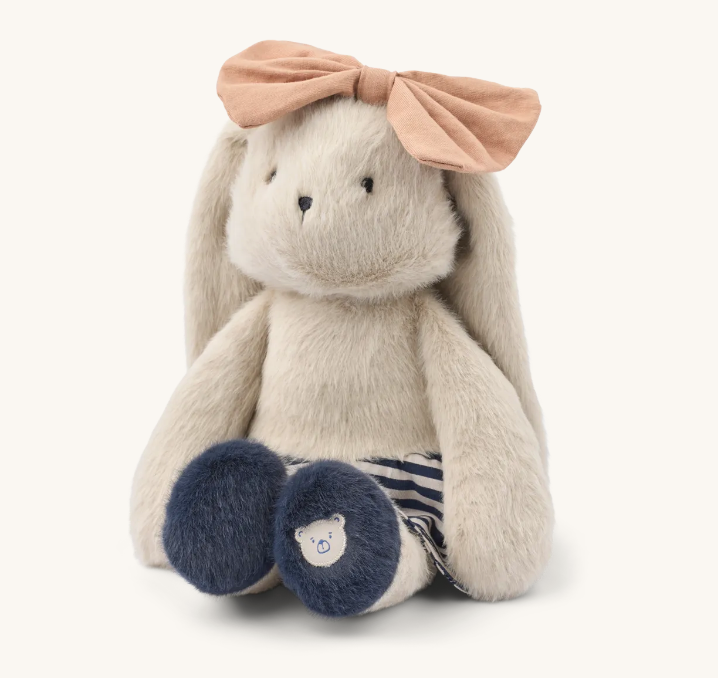 Babette Rabbit Celebration Teddy Mist/Navy Stripe Mix