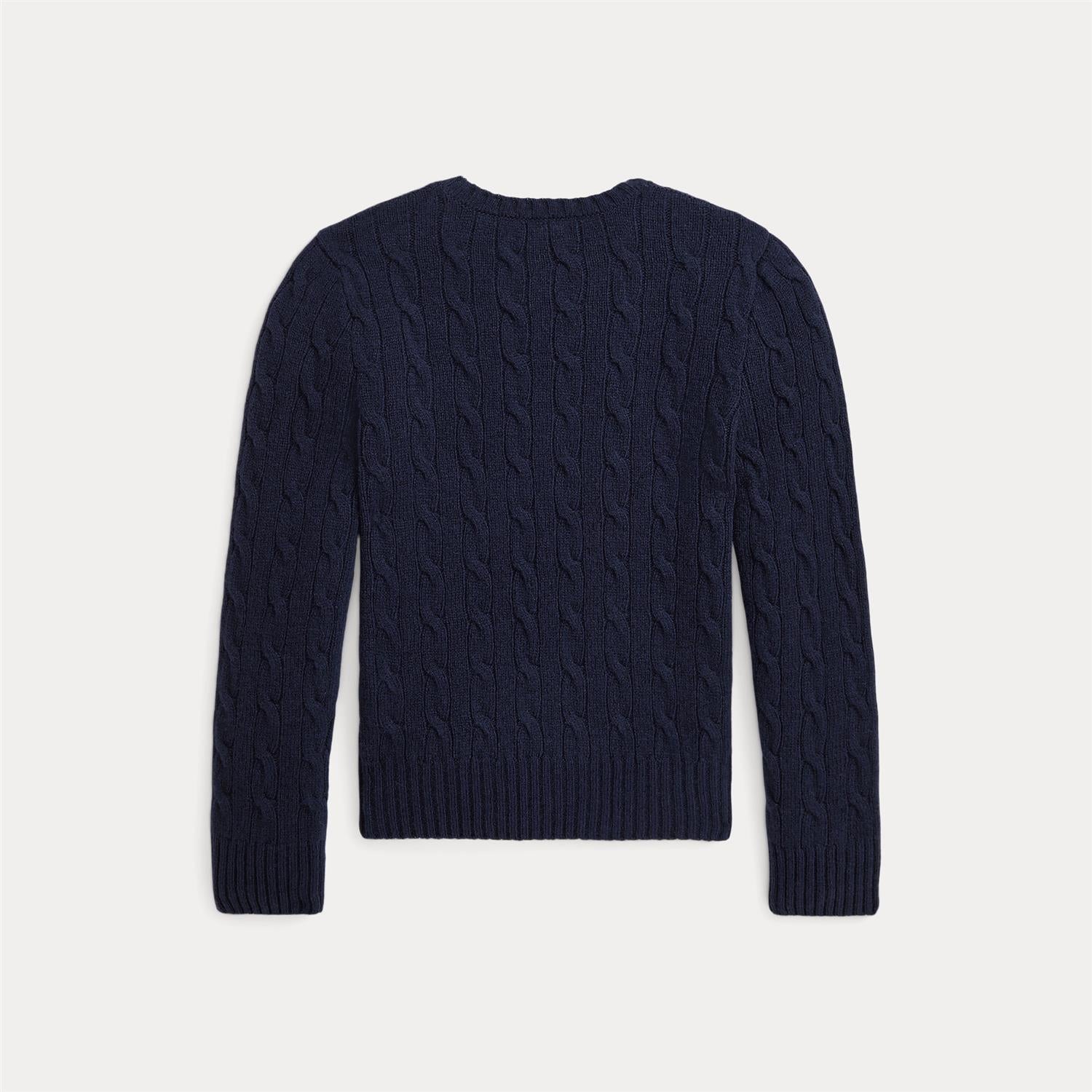 Cable-Knit Wool-Cashmere Sweater Hunter Navy
